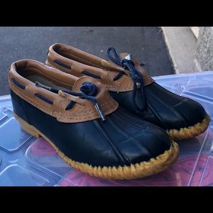 High Cascade Rubber Leather Low Rain Duck Boots Size 8